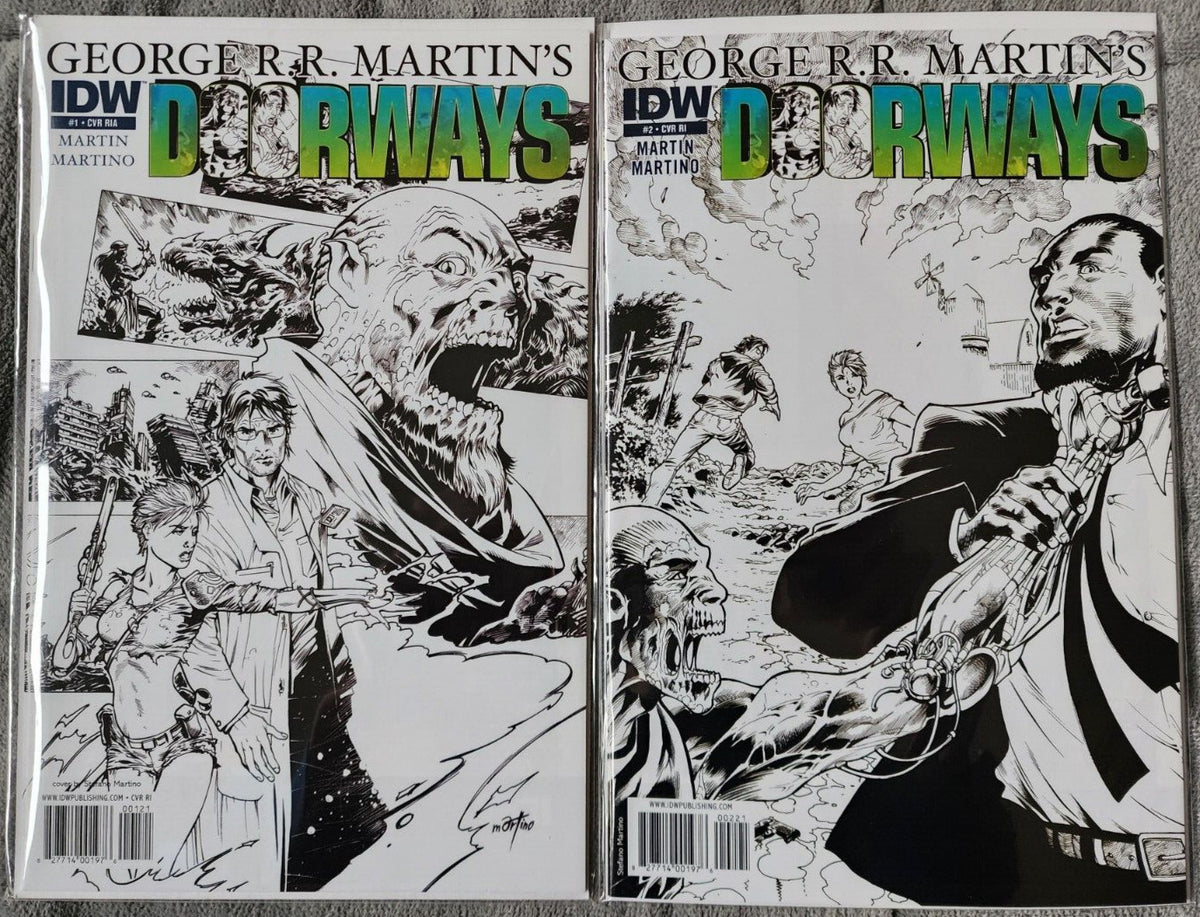 George R. R. Martin's Doorways #1 #2 2010 IDW RI-Incentive B & W Sketch Variants
