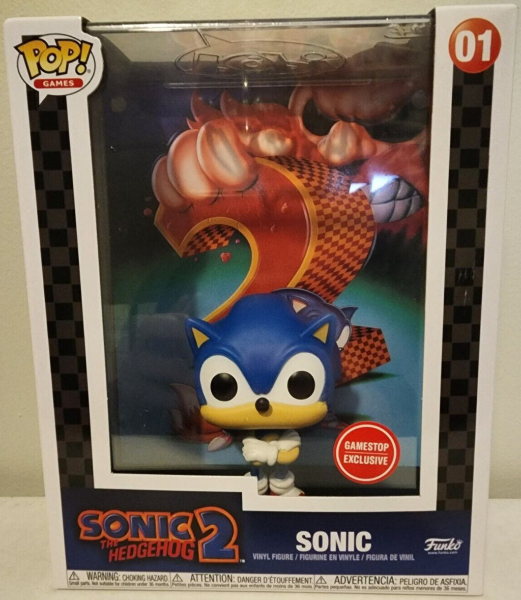 FUNKO POP! GAME COVER SONIC THE HEDGEHOG 2 SONIC FIGURE #01 GAME STOP EXCLUSIVE