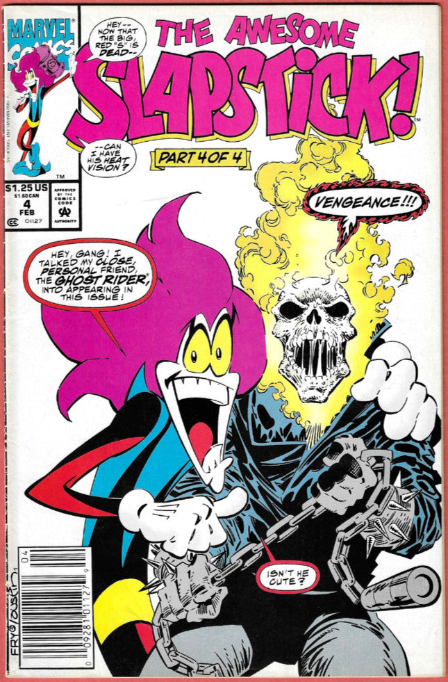 Slapstick, Vol 1 #1 and #4 Newstand Lot of 2 Ghost Rider