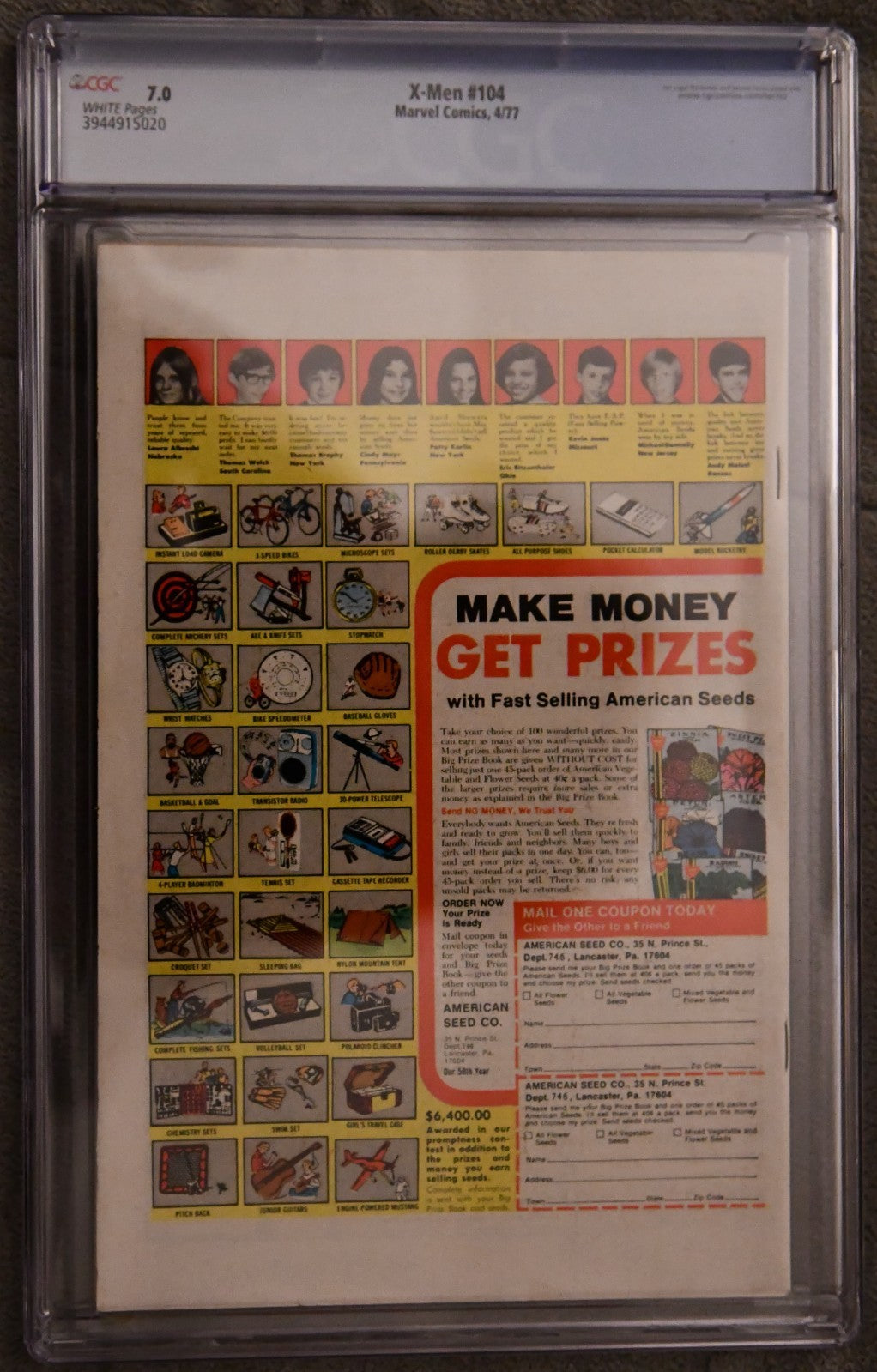 X-Men #104 CGC 7.0 1977 1st appearance of Starjammers in Cameo