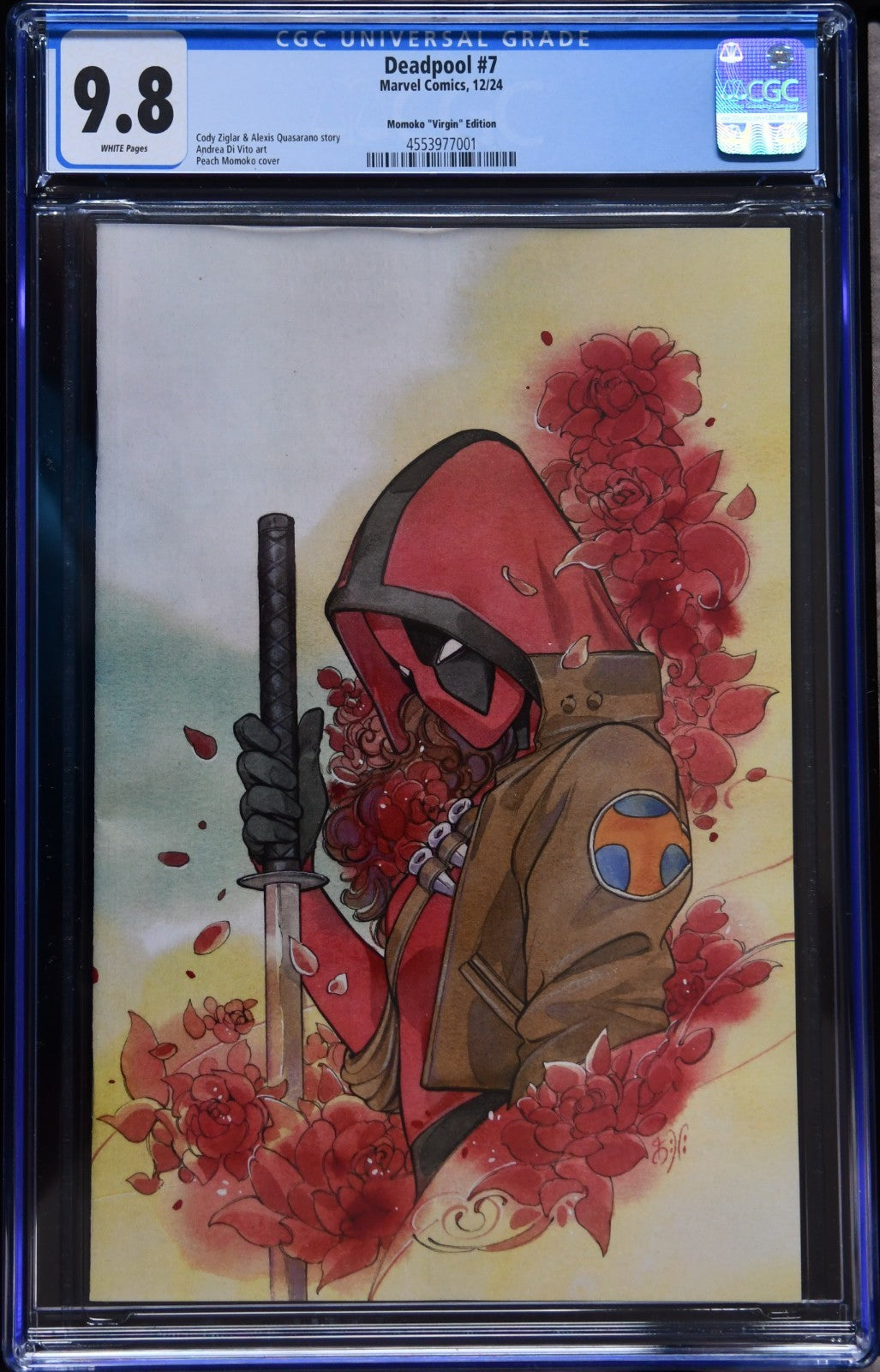 Deadpool #7 CGC 9.8 Peach Momoko 1:100 Variant 1st Daughter Ellie as Deadpool