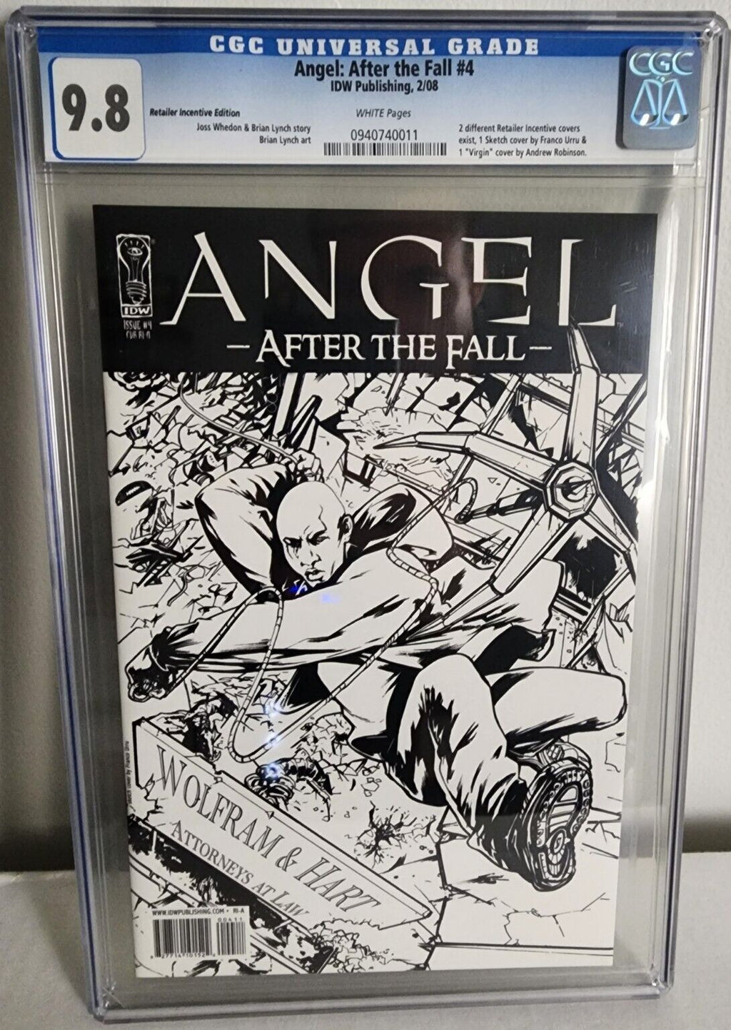 Angel After the Fall #4 CGC 9.8 Retailer Incentive Edition Sketch 2008