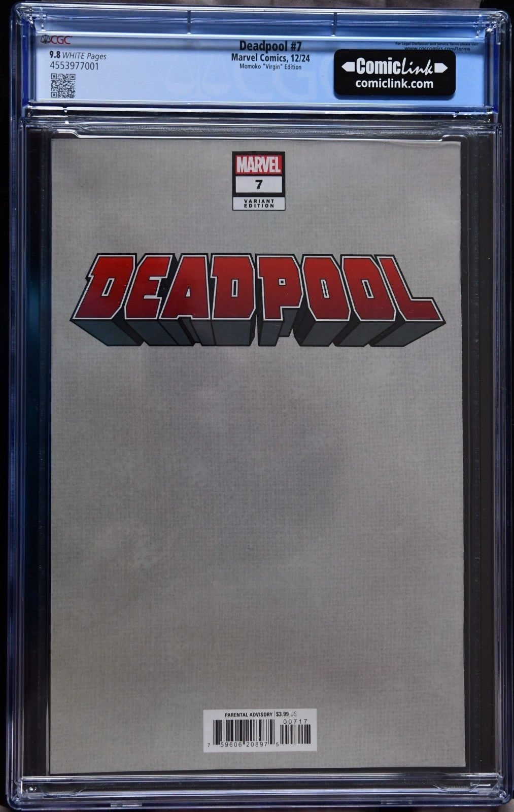 Deadpool #7 CGC 9.8 Peach Momoko 1:100 Variant 1st Daughter Ellie as Deadpool