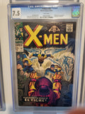 X-Men #25 CGC 7.5 1st Appearance El Tigre Jack Kirby Cover. Marvel 1966 Silver