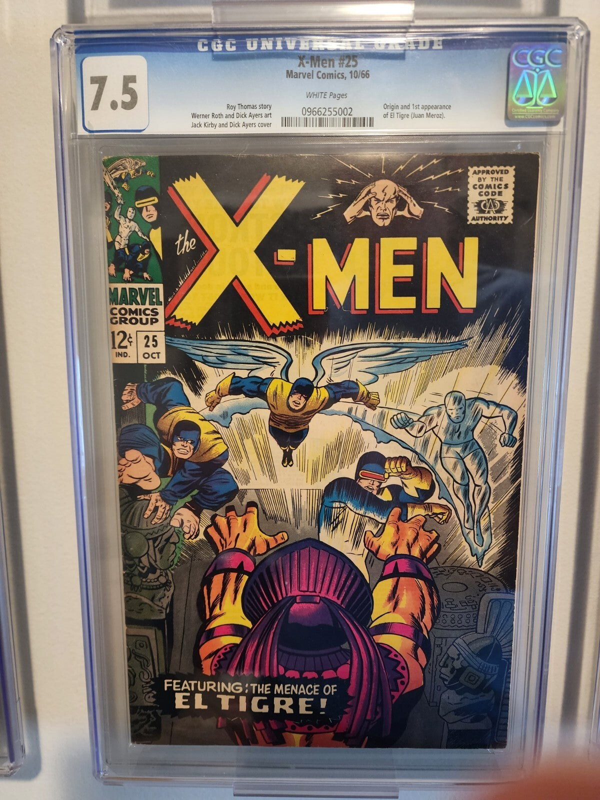 X-Men #25 CGC 7.5 1st Appearance El Tigre Jack Kirby Cover. Marvel 1966 Silver