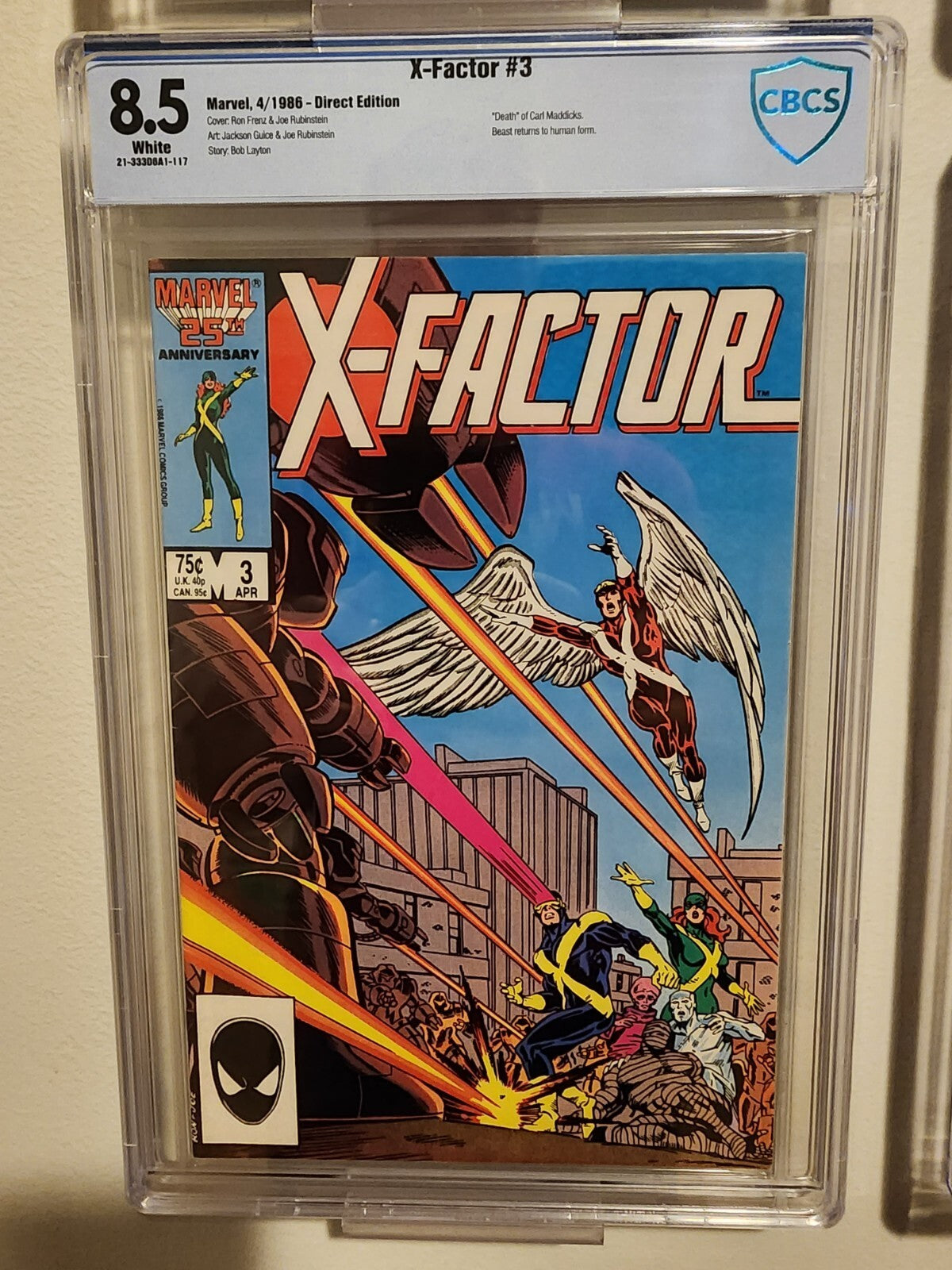 X-Factor #3 CBCS 8.5 Beast Returns to human form Angel Not CGC 1986 Unpressed