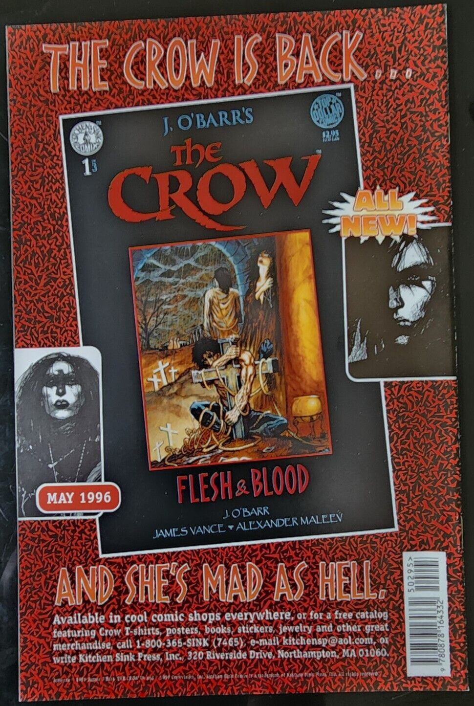 The Crow Dead Time 1-3 Complete 1996 Kitchen Sink Comix J. O'Barr's