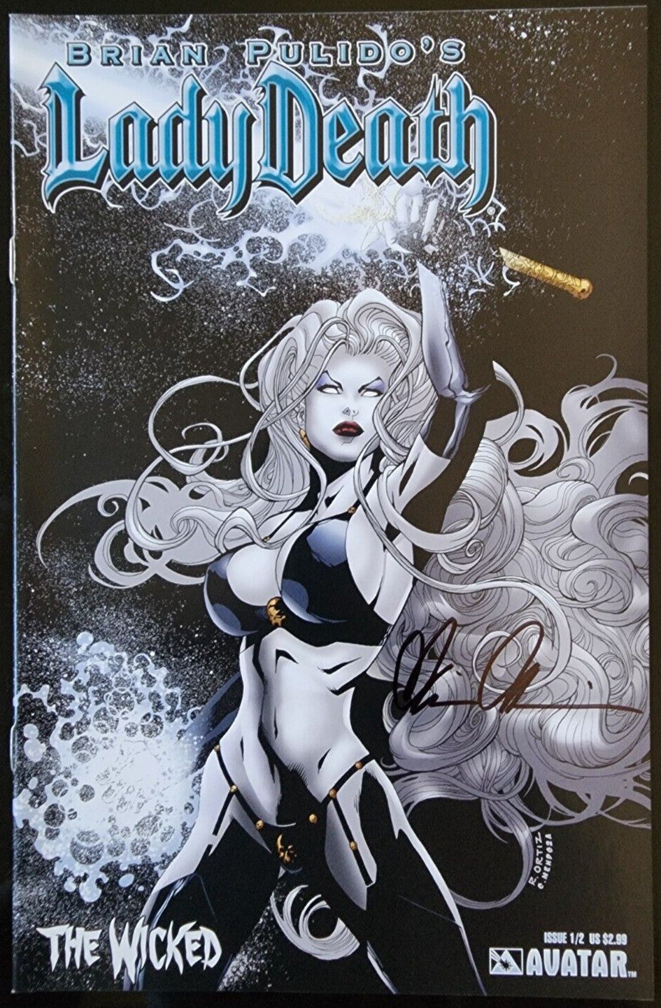Lady Death The Wicked 1/2 Avatar Press 2005 Signed by Brain Pulido Copy 2