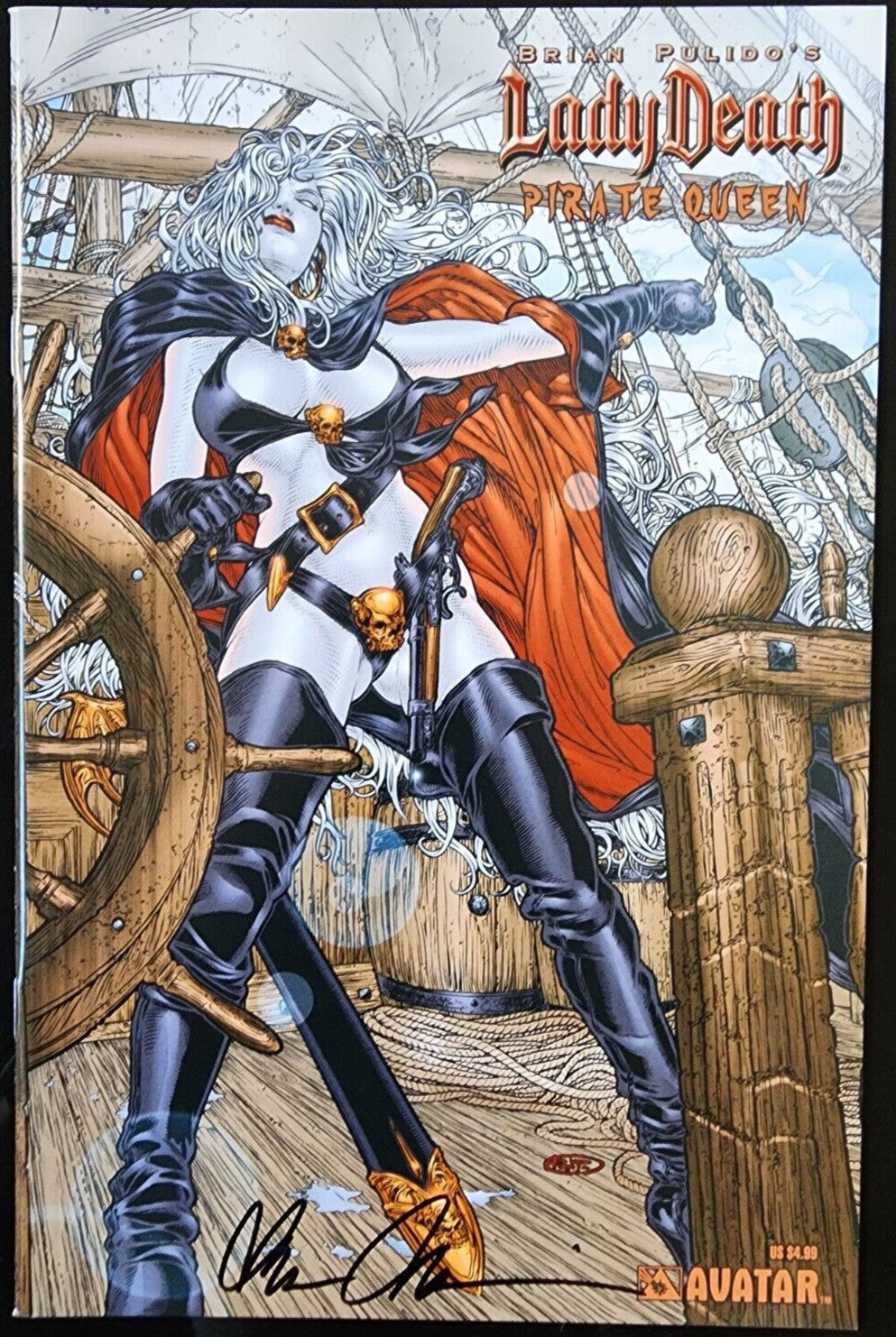 Signed Brian Pulido Lady Death: Pirate Queen (Ryp 2007 Avatar) Wellington Alves