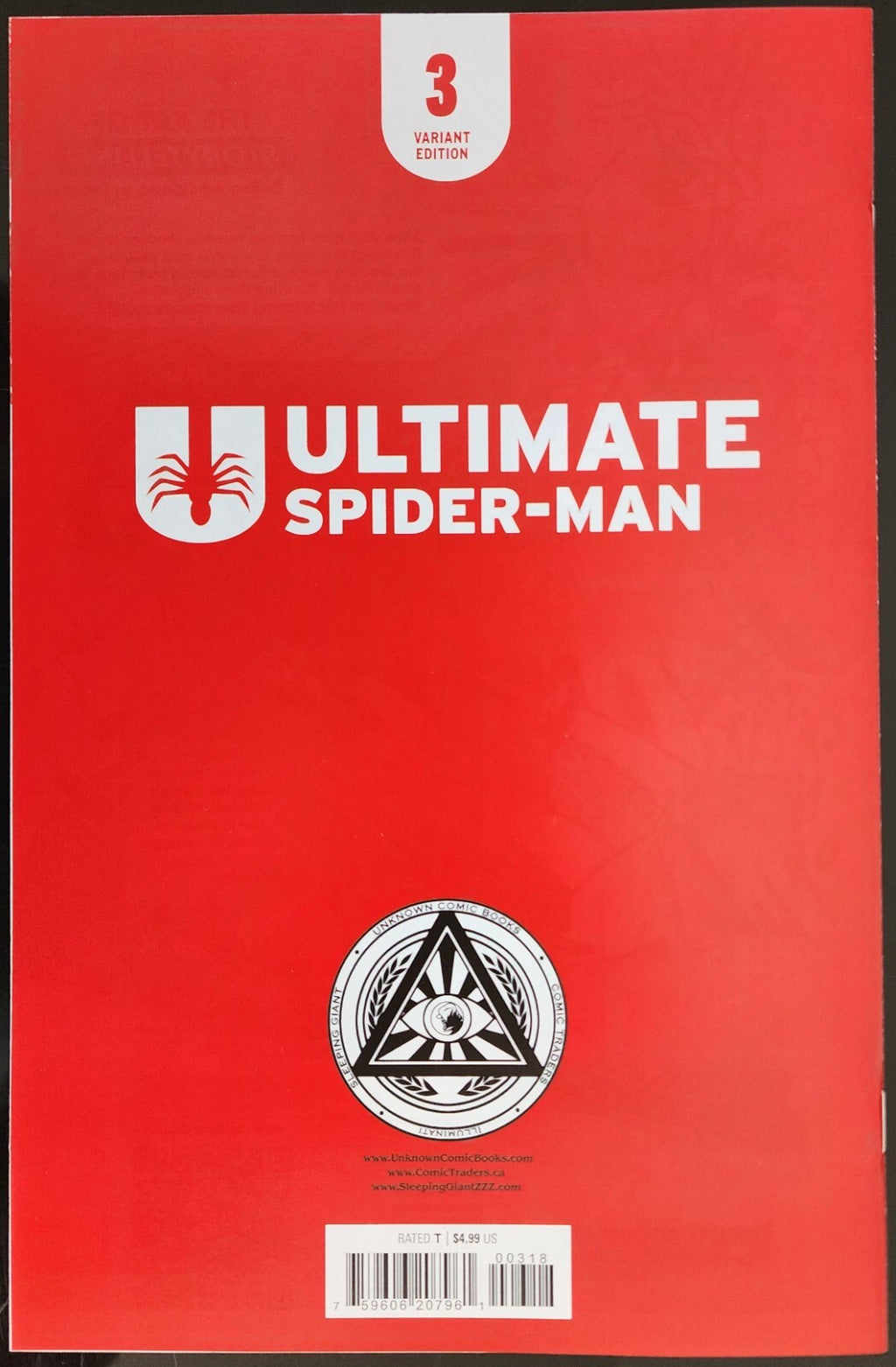 ULTIMATE SPIDER-MAN 3 UNKNOWN COMICS GABRIELE DELL'OTTO EXCLUSIVE VARIANT