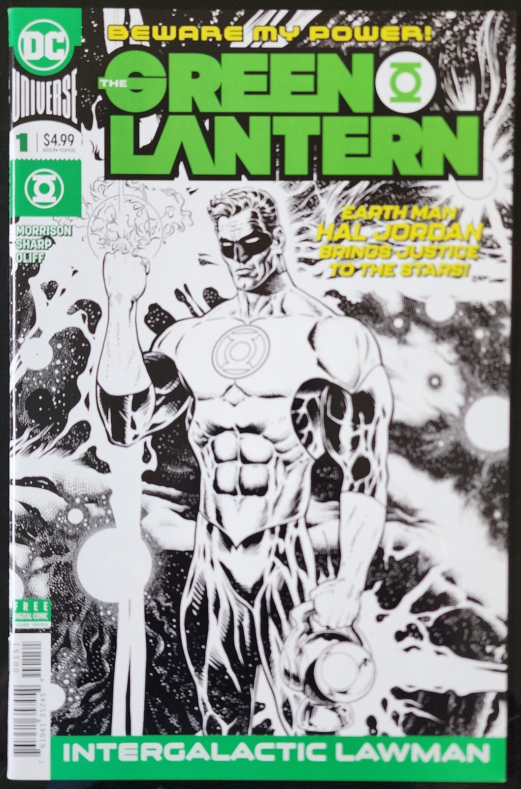 Green Lantern #1 2018 Liam Sharp Midnight Release B&W Variant