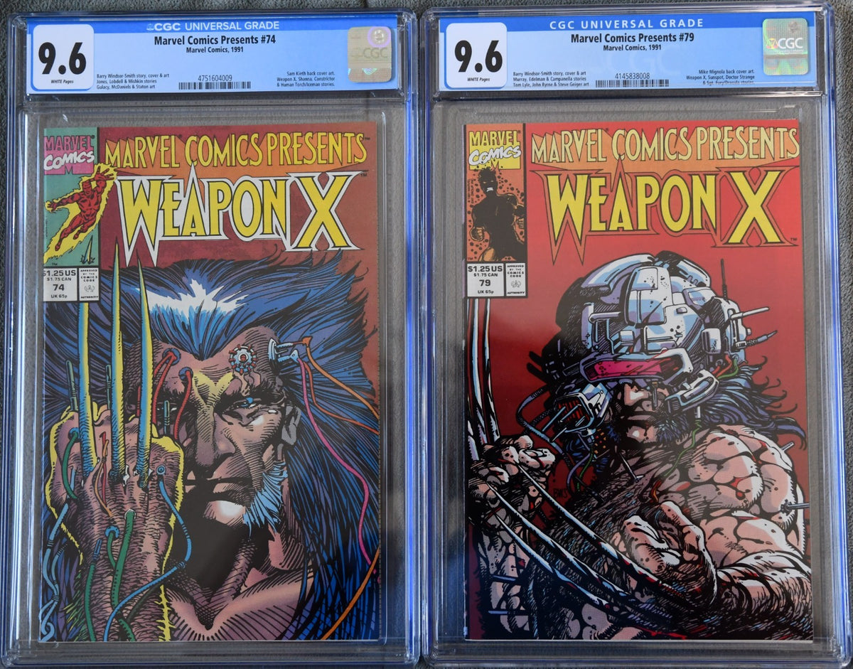 Marvel Comics Presents #74 and 79 CGC 9.6 Weapon X 1991 Wolverine John Byrne Set