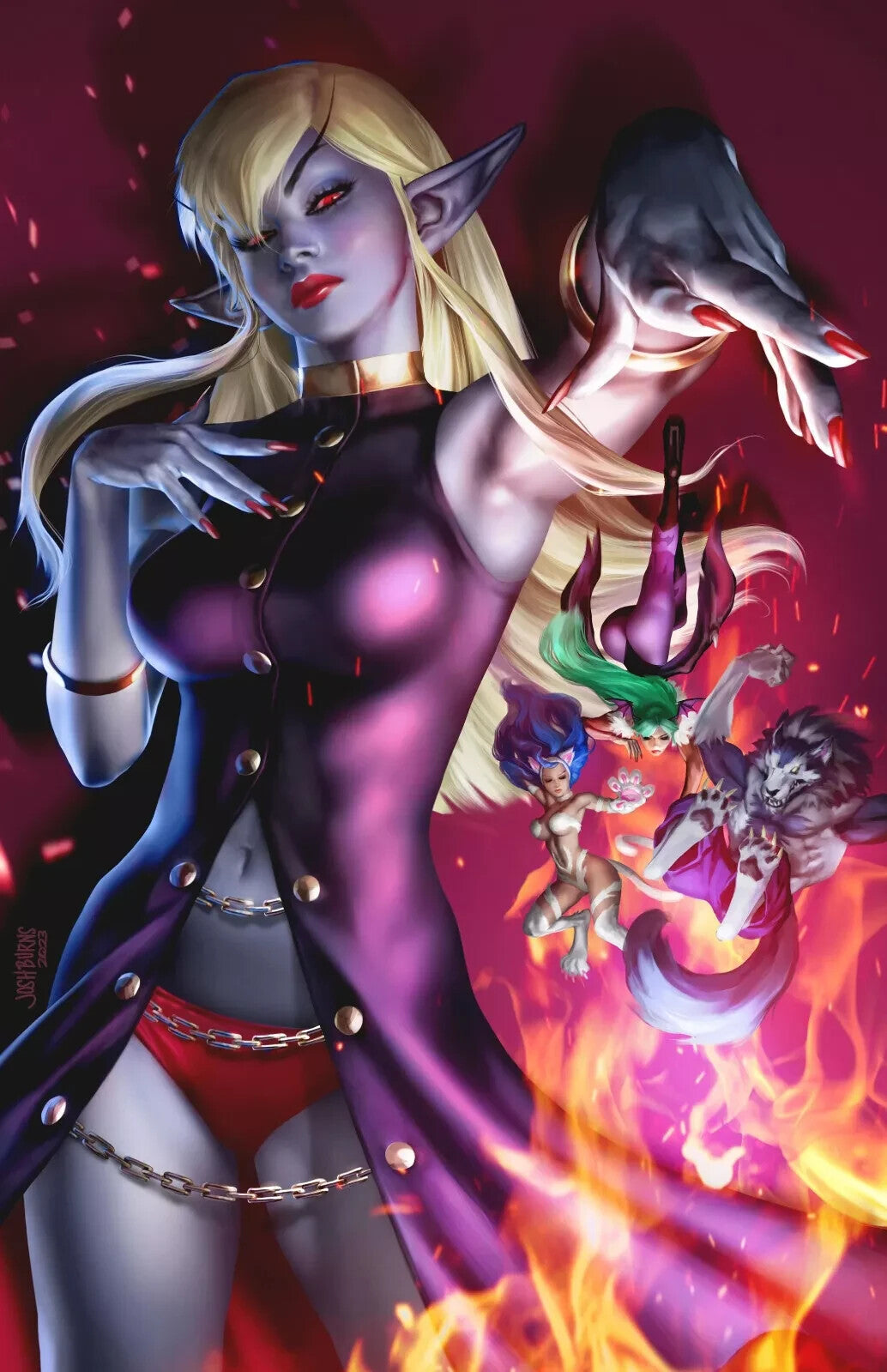 🔥 DARKSTALKERS JEDAH #1 JOSH BURNS 616 Red Virgin Variant A LTD 500