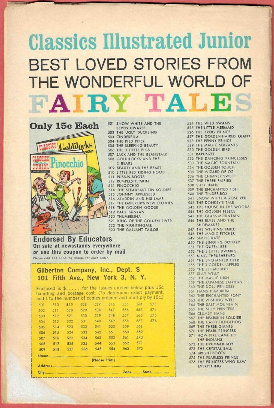 Classics Illustrated Junior Pinocchio, Pied Piper, The House in the Woods & More