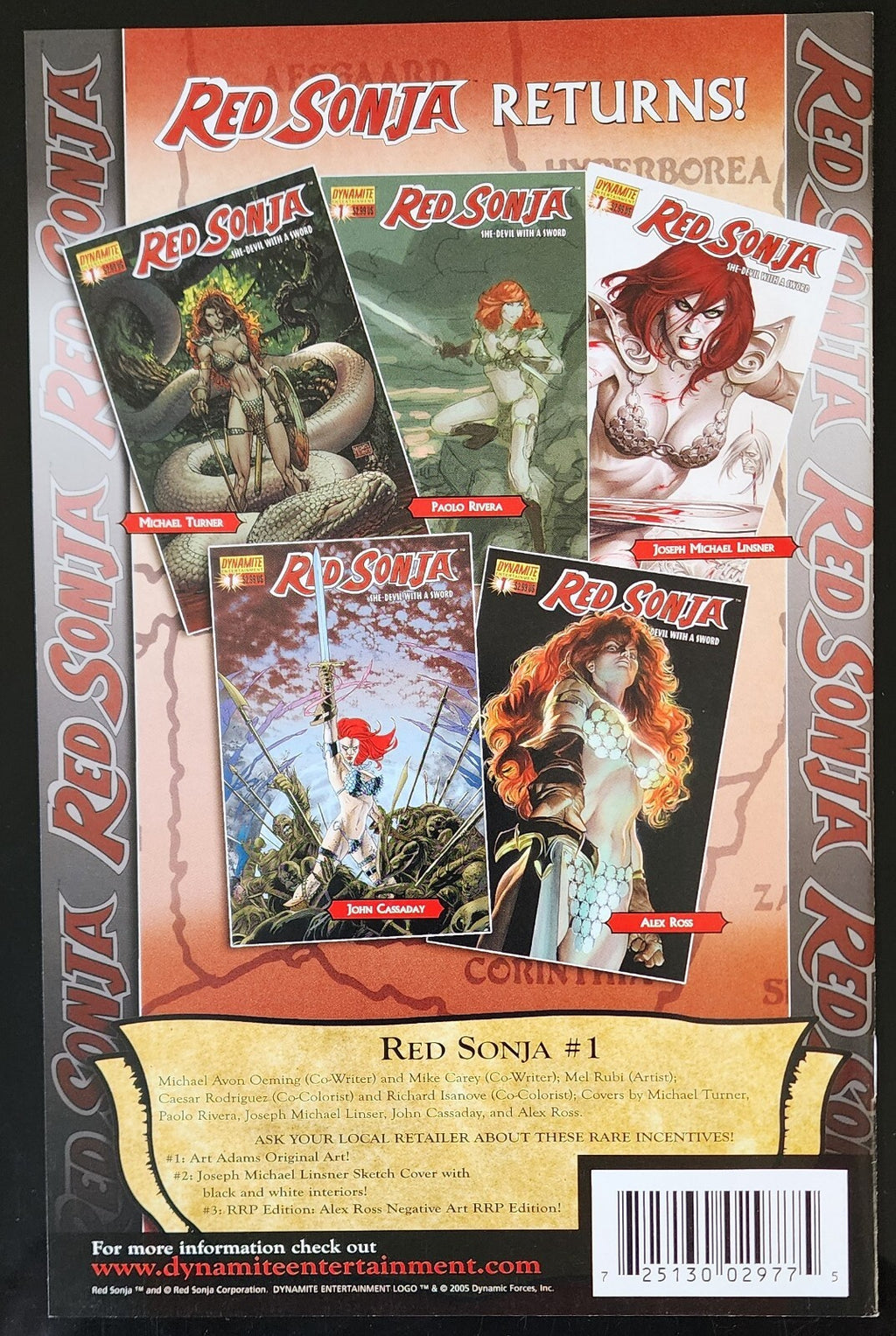 Red Sonja #0 Greg Land Black Variant 2005