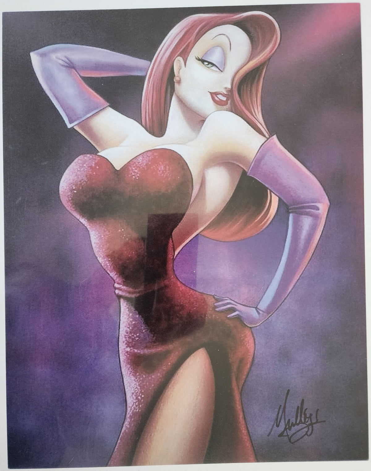 Jessica Rabbit Lady in Red 11x14 Signed James Mulligan Print
