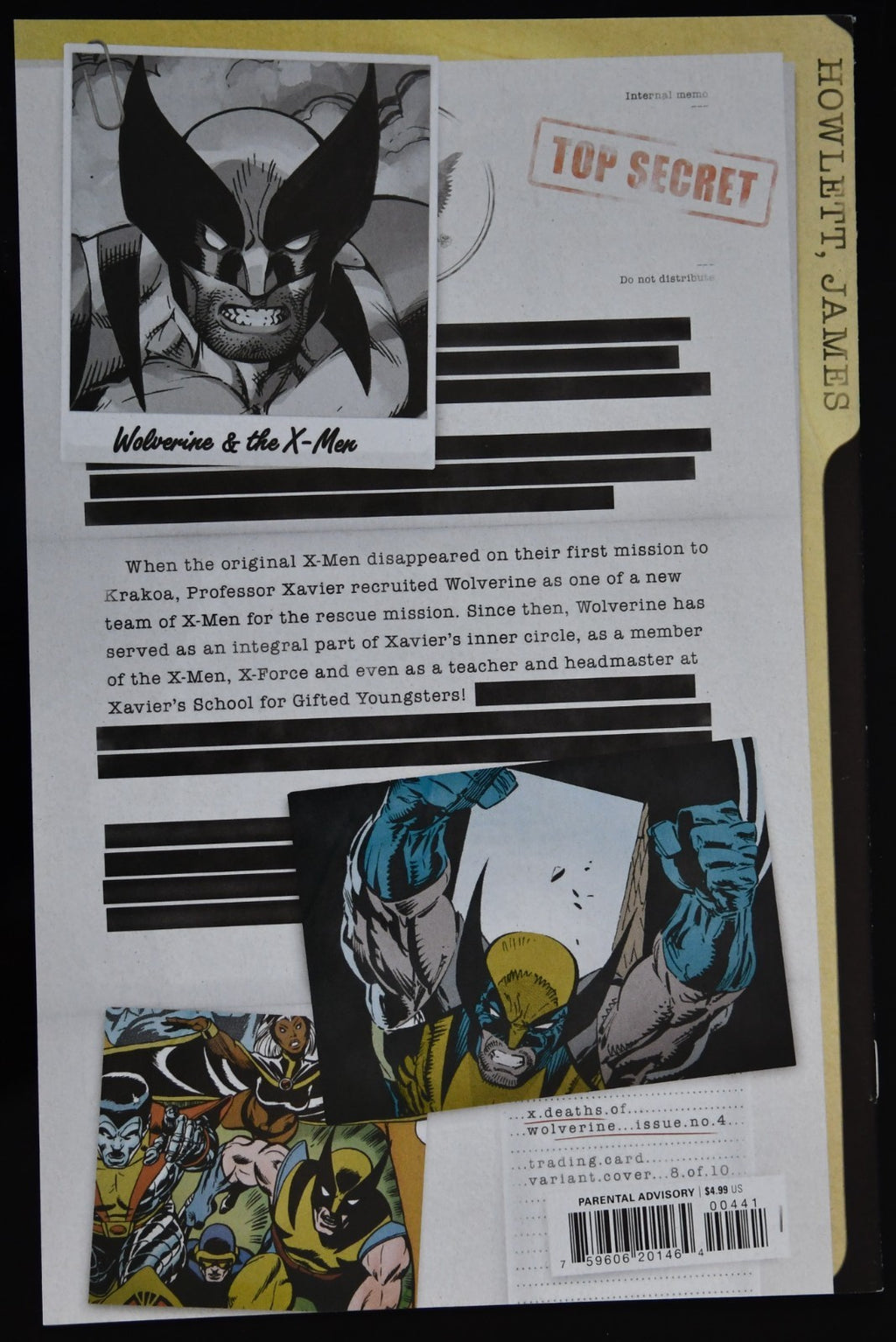 X Deaths of Wolverine #4 2022 Mark Bagley Trading Card Cover