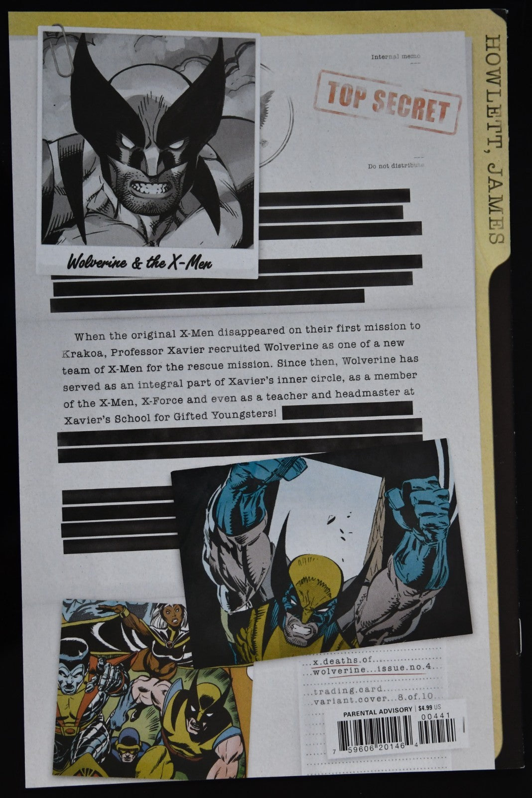X Deaths of Wolverine #4 2022 Mark Bagley Trading Card Cover