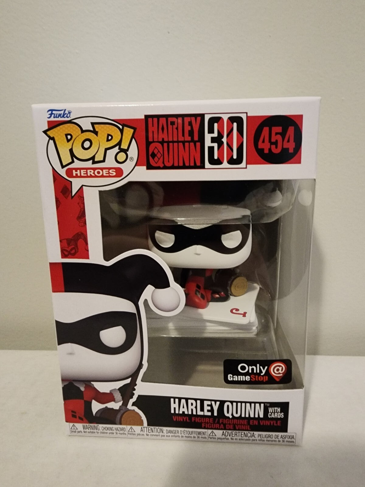 FUNKO POP HEROES HARLEY QUINN WITH CARDS 454 EXCLUSIVE GAMESTOP 30th Anniversary