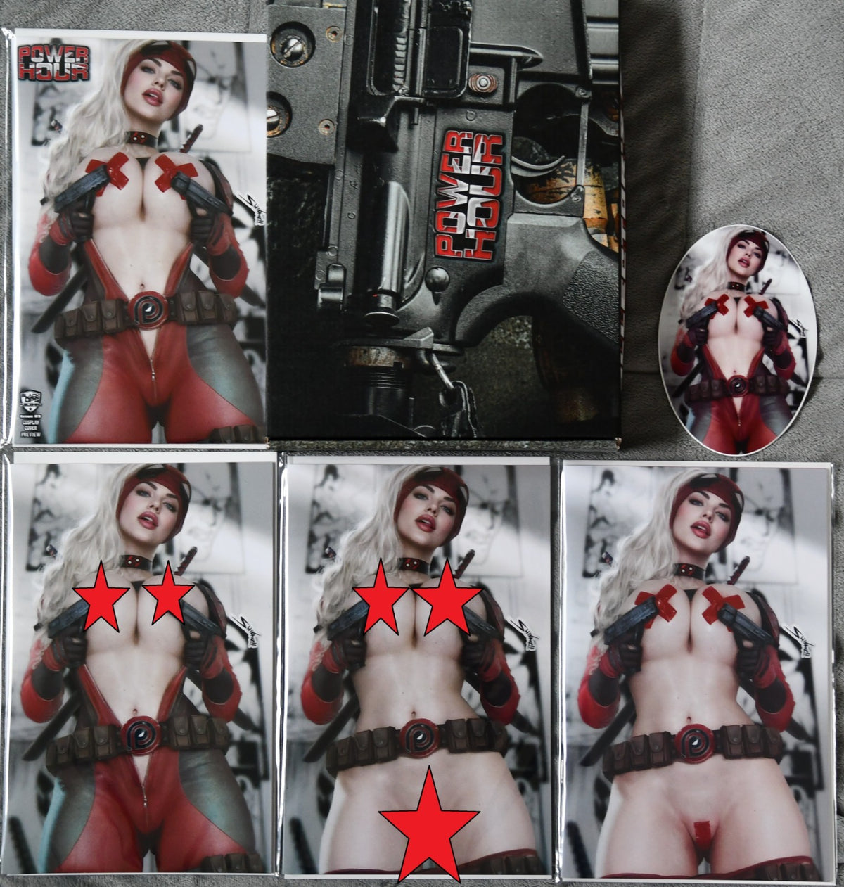 Power Hour #3 Shikarii Lady Deadpool Patreon 4 Book Box Set Ltd 100