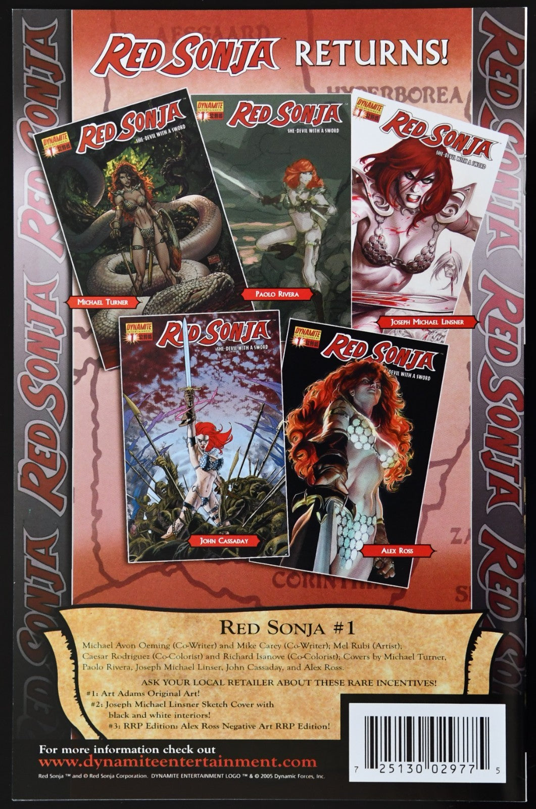 Red Sonja #0 Greg Land White Variant 2005