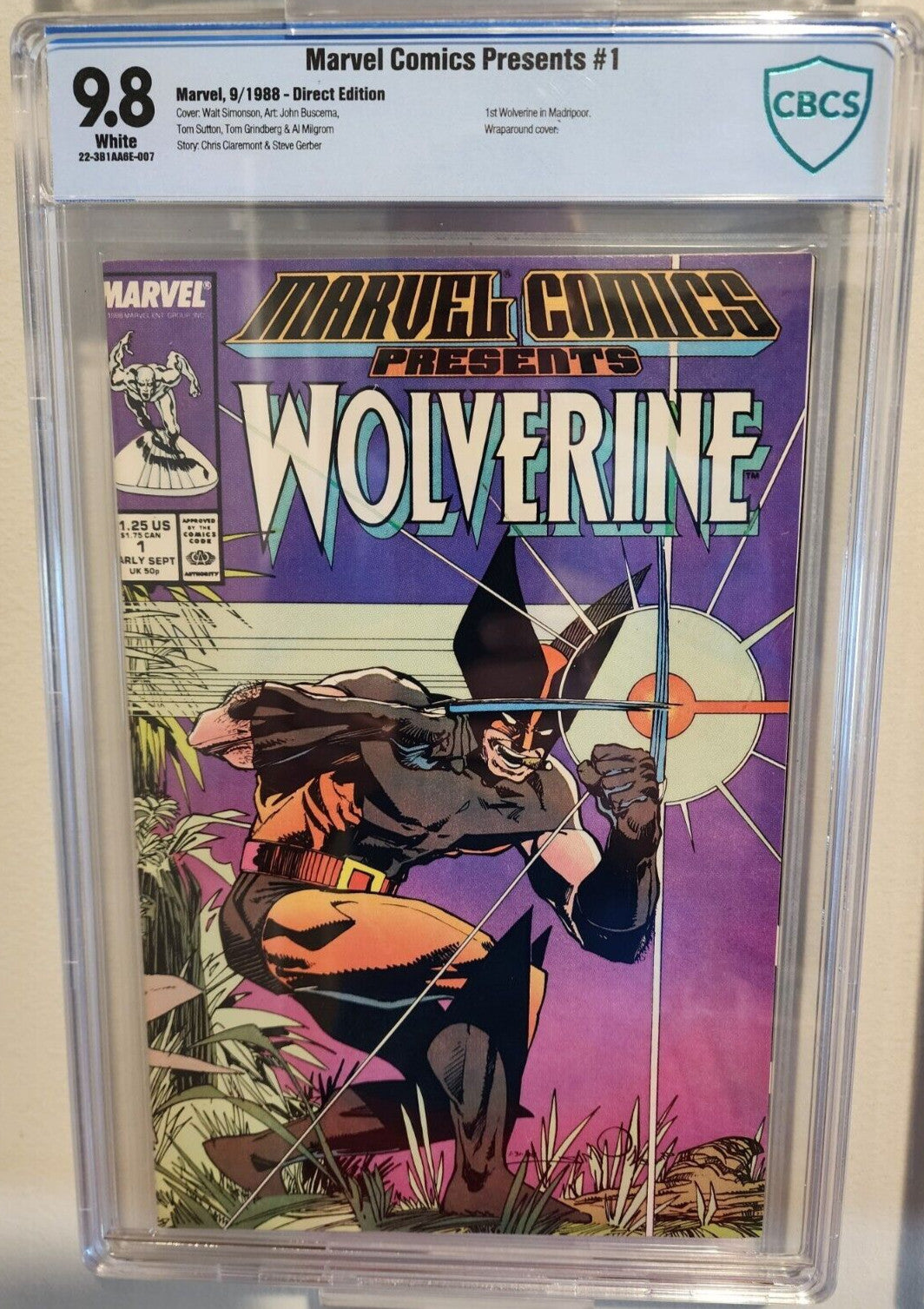 MARVEL COMICS PRESENTS #1 CBCS 9.8 1988 1ST WOLVERINE IN MADRIPOOR NOT CGC