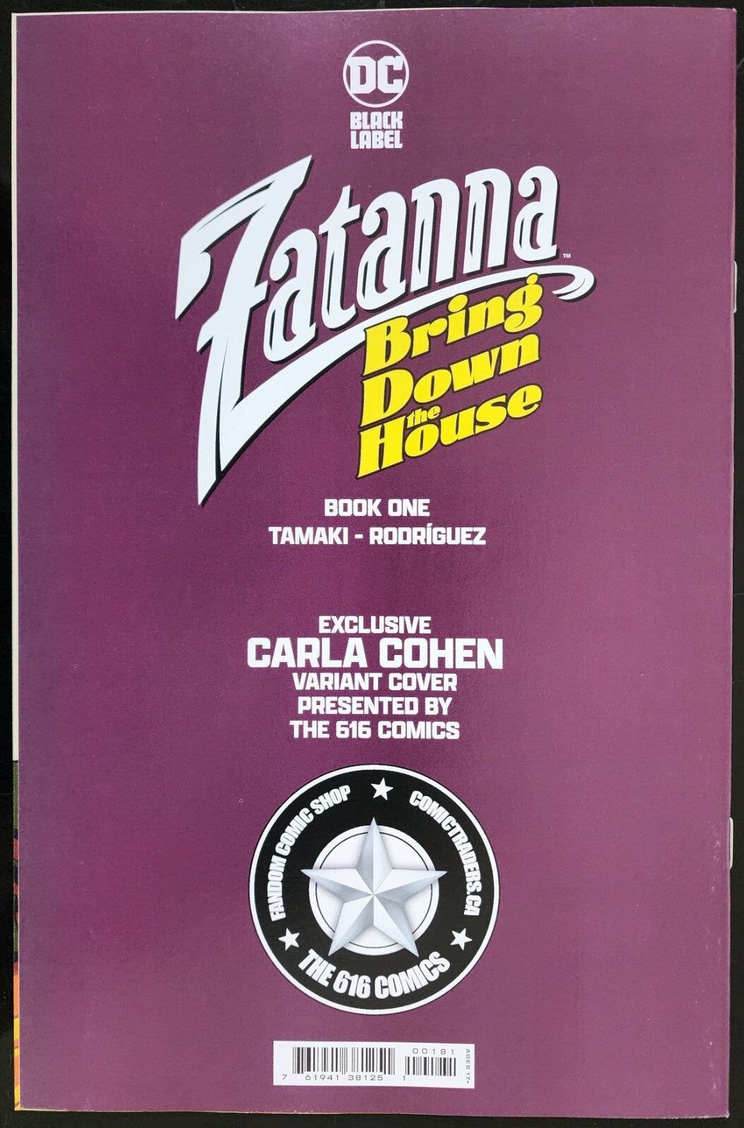🔥 ZATANNA BRING DOWN THE HOUSE 1 CARLA COHEN Trade Dress Variant A LTD 3000