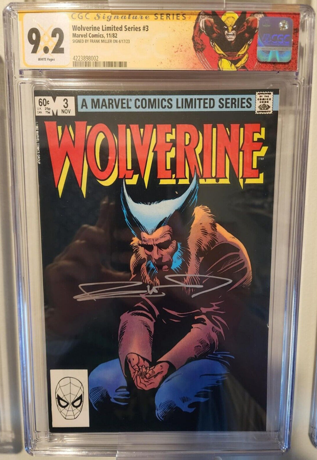 Wolverine Limited Series #3 CGC 9.2 SS Frank Miller 1982 Custom Label