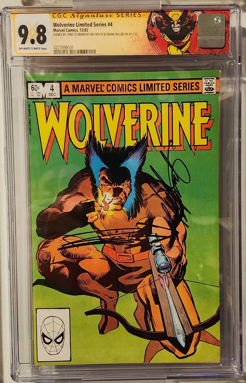 Wolverine Limited Series #1-4 CGC 9.8 Signed Set Chris Claremont & Frank Miller