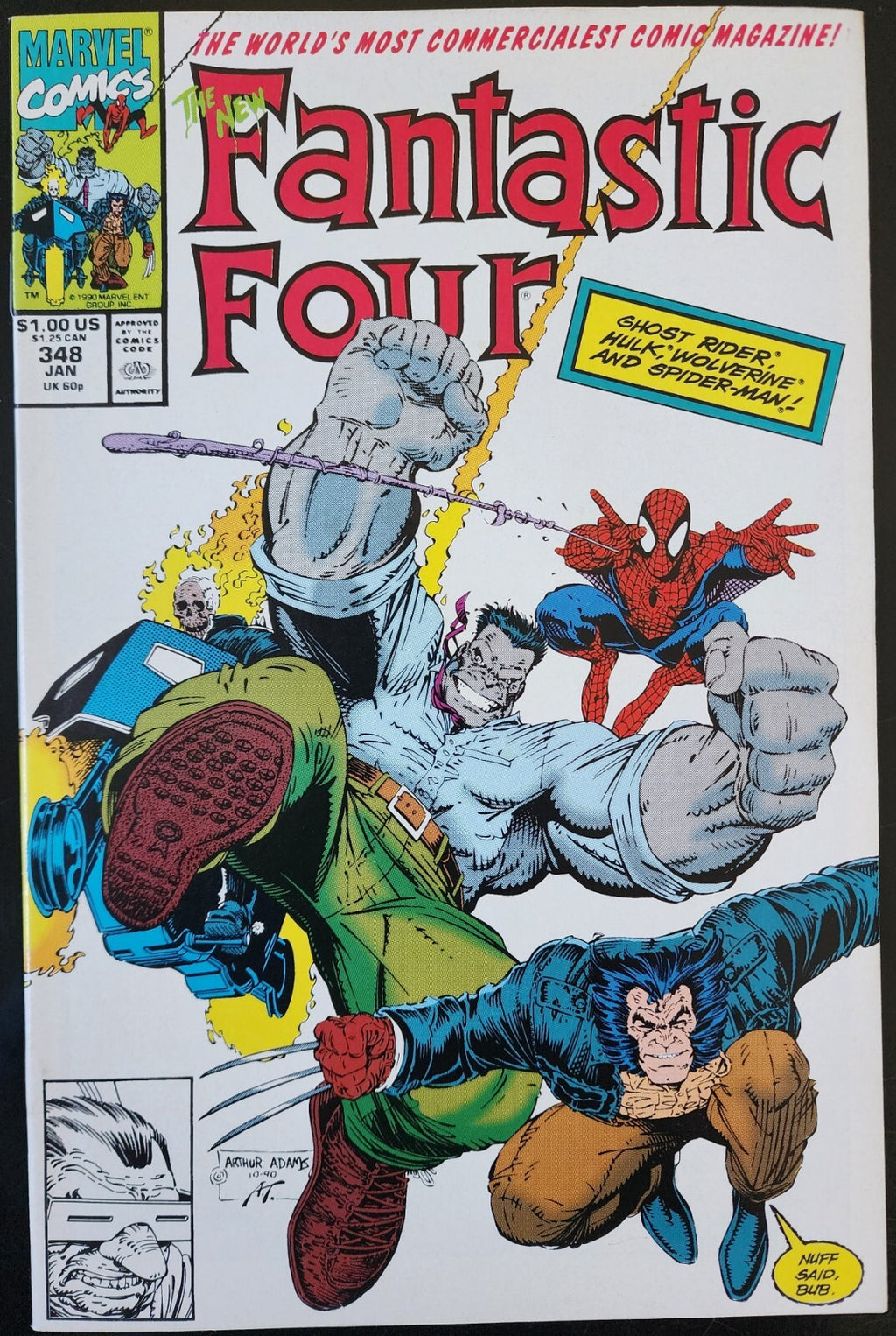 Fantastic Four 348 1st Cover App of New FF: Hulk, Wolverine, Ghost Rider, Spidey