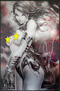 Born of Blood #4 Signed Jamie Tyndall Storm Topless B&W Bloody Variant Metal COA