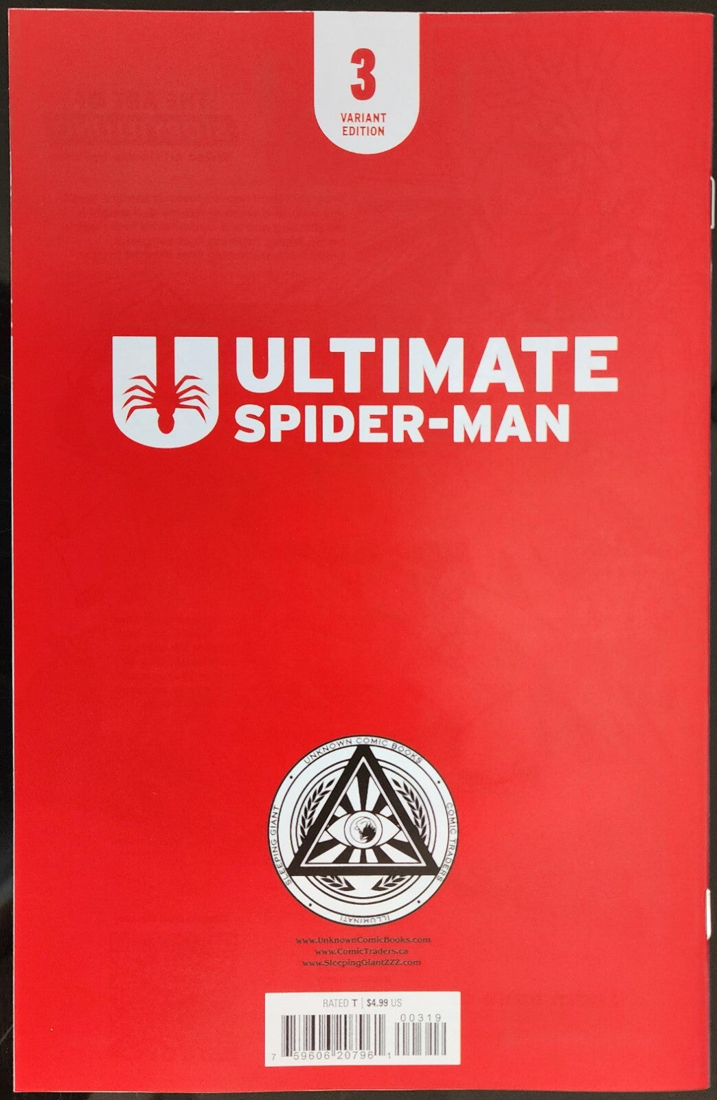 ULTIMATE SPIDER-MAN 3 UNKNOWN COMICS GABRIELE DELL'OTTO EXCLUSIVE VIRGIN VARIANT