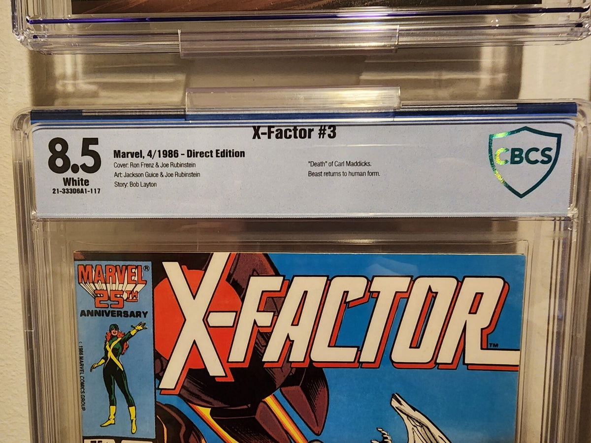 X-Factor #3 CBCS 8.5 Beast Returns to human form Angel Not CGC 1986 Unpressed