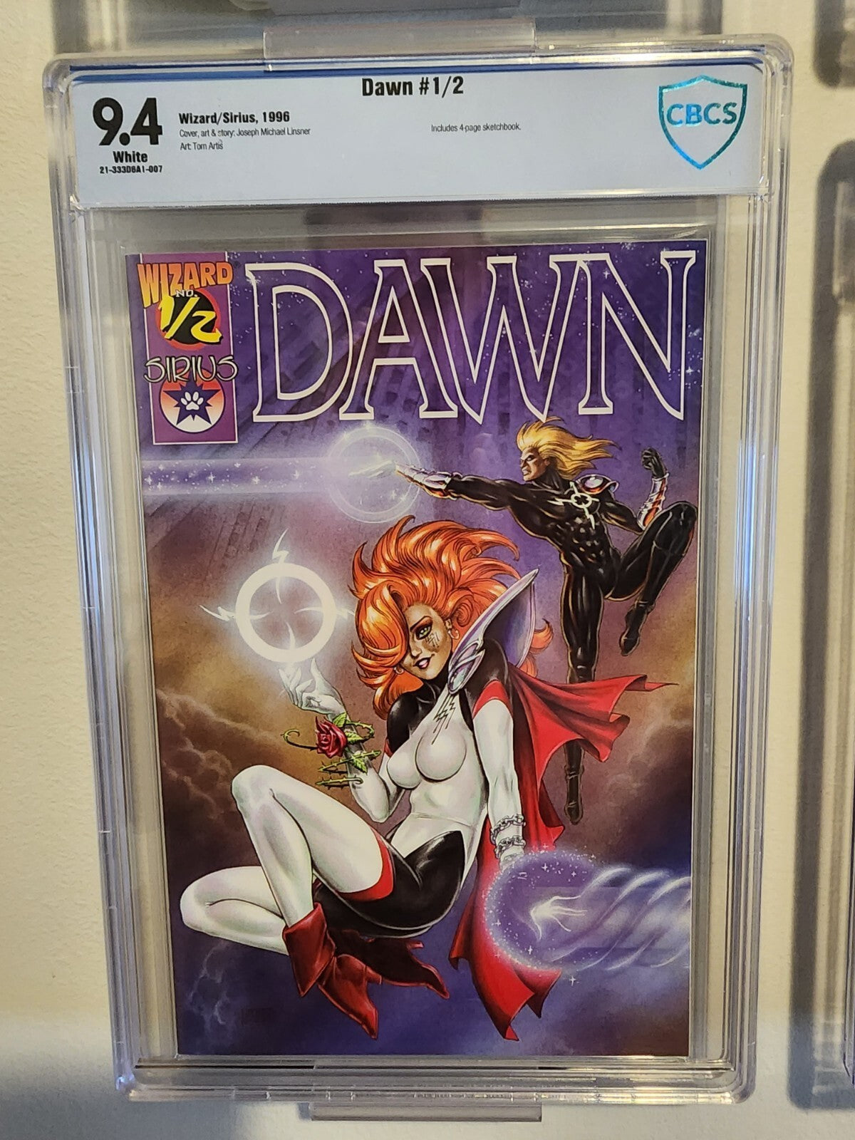 Dawn #1/2 Wizard Sirius 1996 CBCS 9.4 Not CGC Includes Sketchbook Unpressed