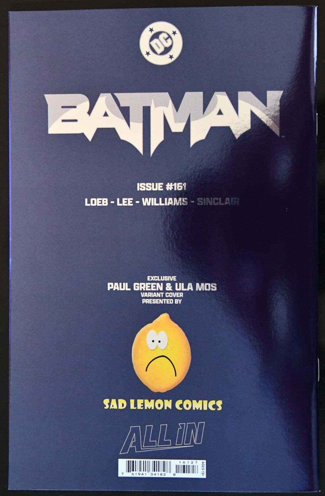 Batman #161 Paul Green Spot Foil Sad Lemon Comics Exclusive