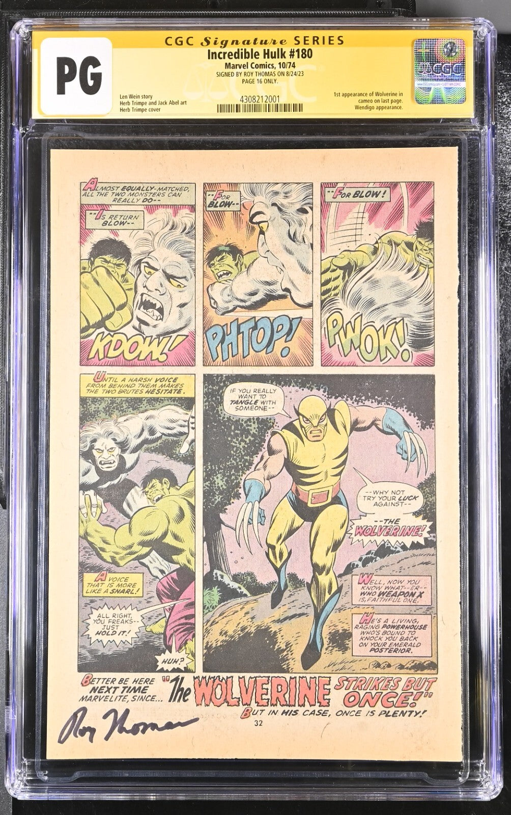 Incredible Hulk #180 #181 #180 Page Ultimate CGC 1st Appearance of Wolverine Set