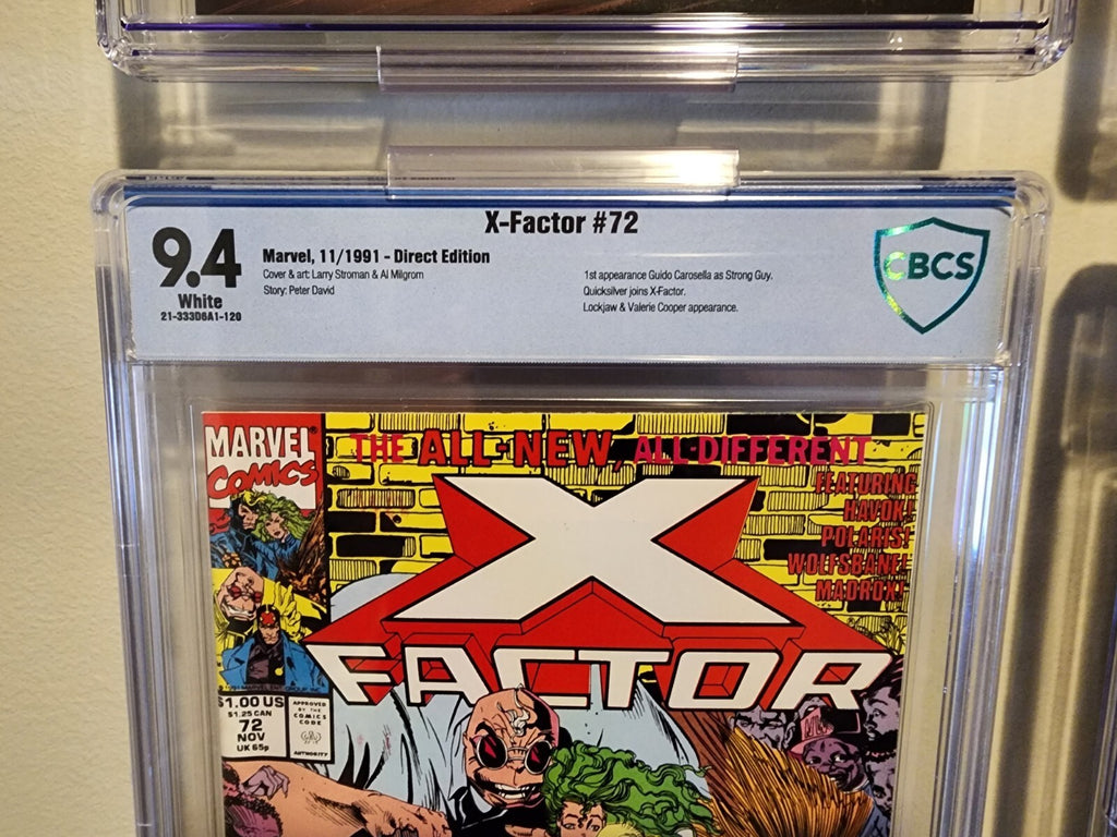 X-Factor #72 CBCS 9.4 1st Guido Carosella as Strong Guy Not CGC 1991 Unpressed