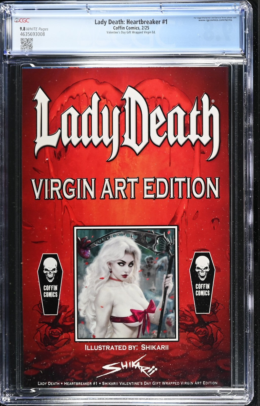 Lady Death Heartbreaker #1 Shikarii Valentines Day Gift Wrapped CGC 9.8 Ltd 99