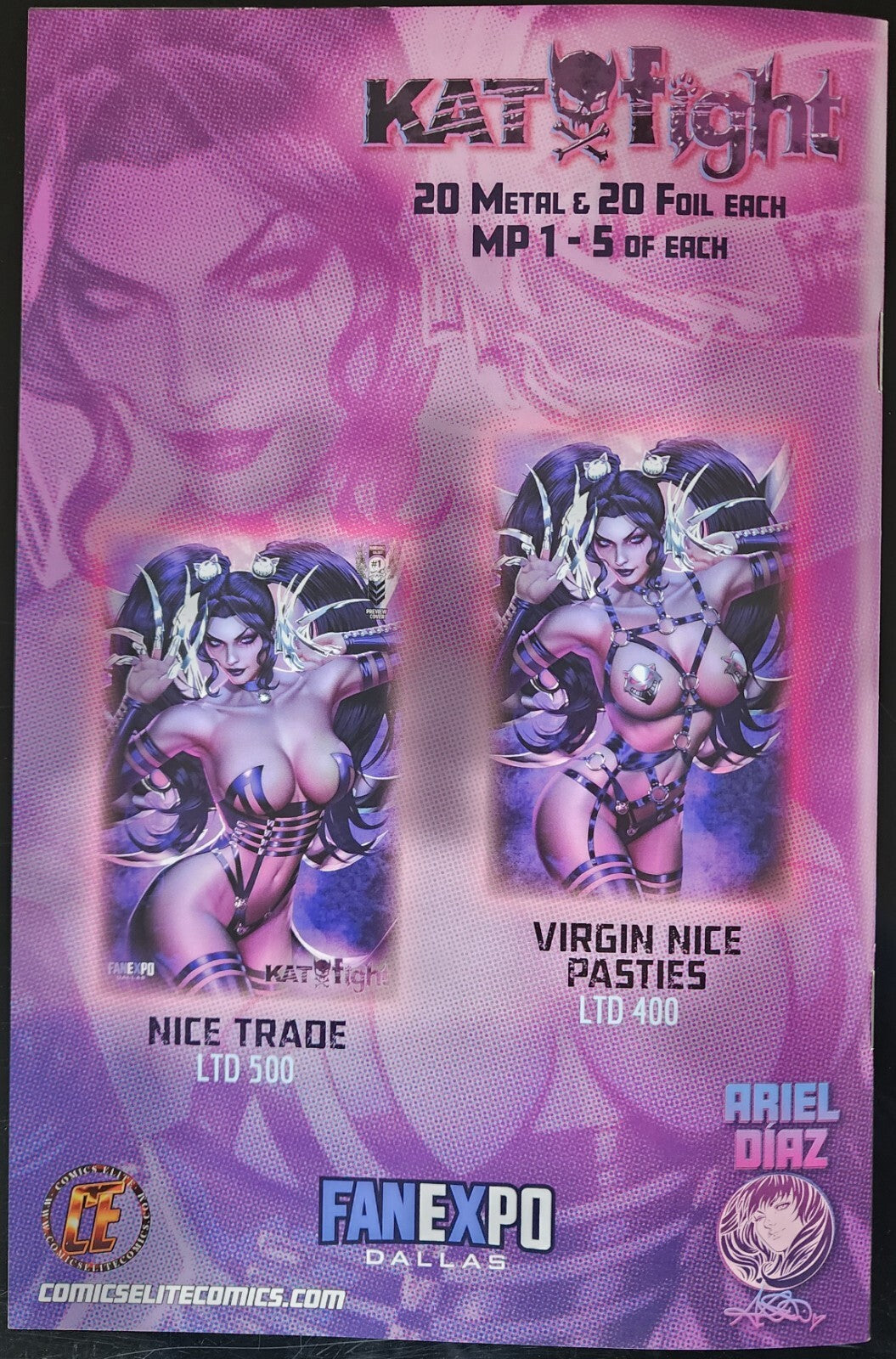 KATFIGHT #1 PREVIEW ARIEL DIAZ DALLAS 2024 FAN EXPO LINGERIE PASTIE VIRGIN LE400
