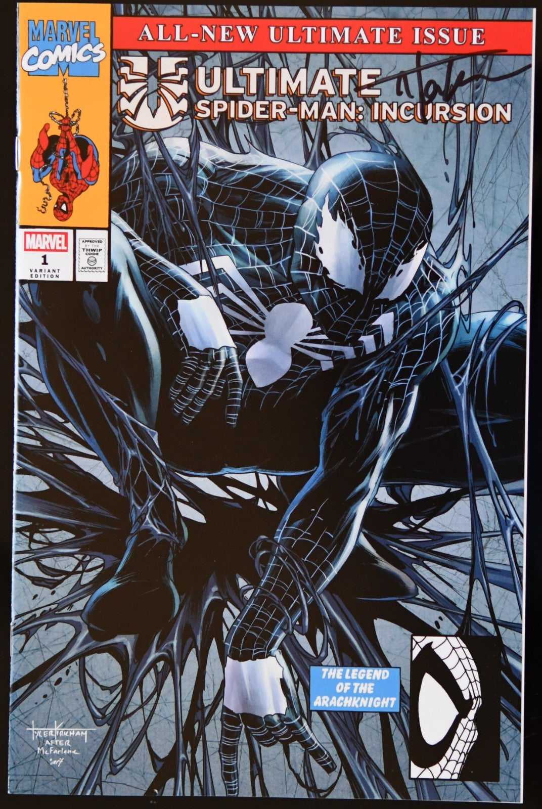 ULTIMATE SPIDER-MAN INCURSION #1 TYLER KIRKHAM Trade Variant LTD 3000 Signed
