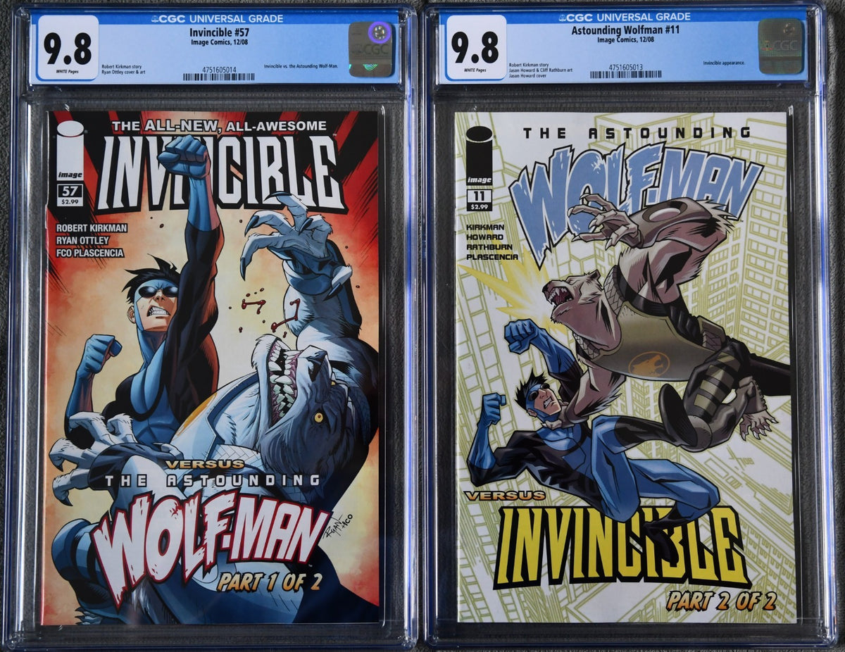 Invincible #57 vs Astounding Wolfman #11 Pt 1 & Pt2 CGC 9.8 Set