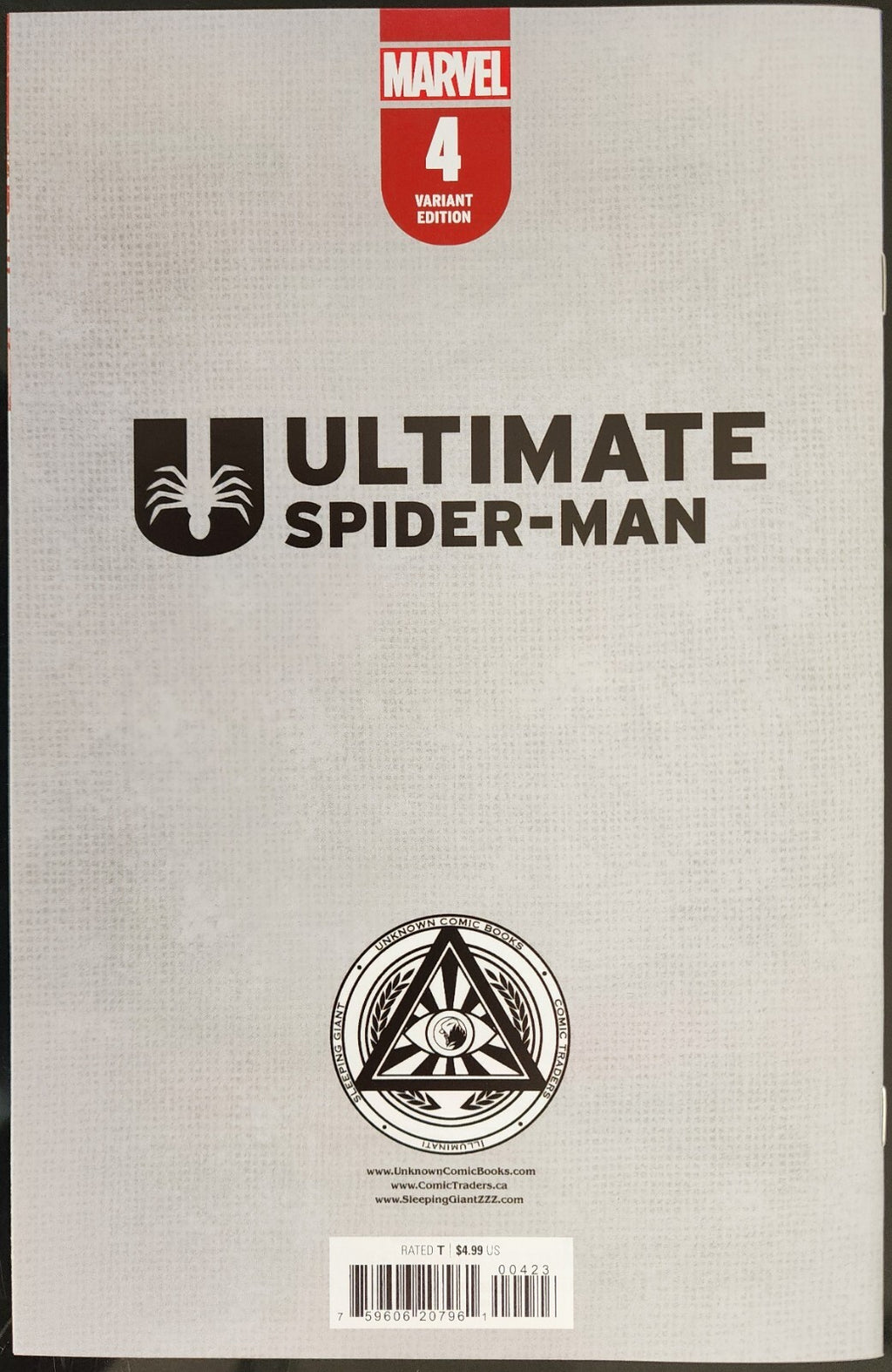 ULTIMATE SPIDER-MAN #4 UNKNOWN COMICS TYLER KIRKHAM EXCLUSIVE VARIANT