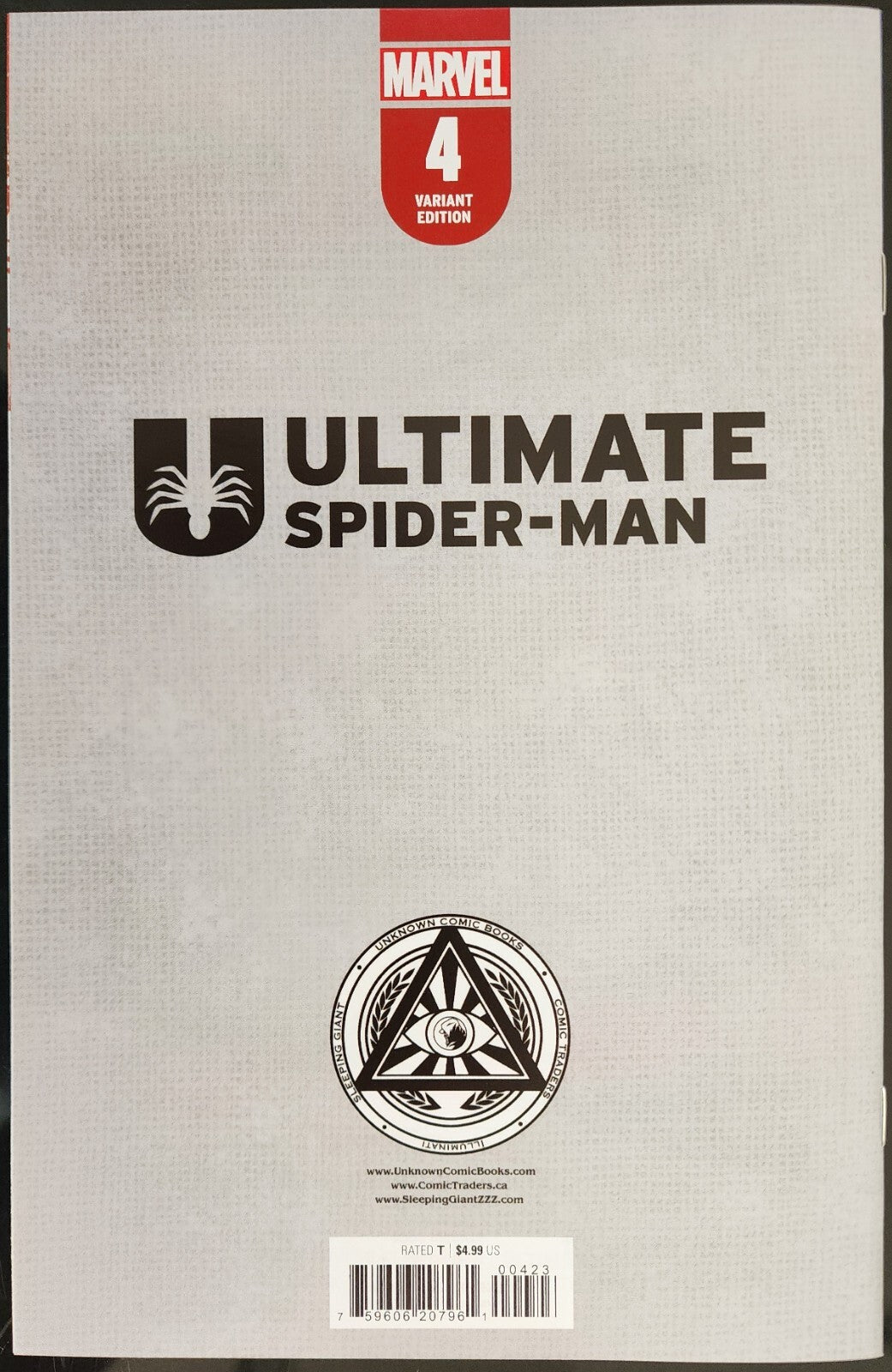 ULTIMATE SPIDER-MAN #4 UNKNOWN COMICS TYLER KIRKHAM EXCLUSIVE VARIANT