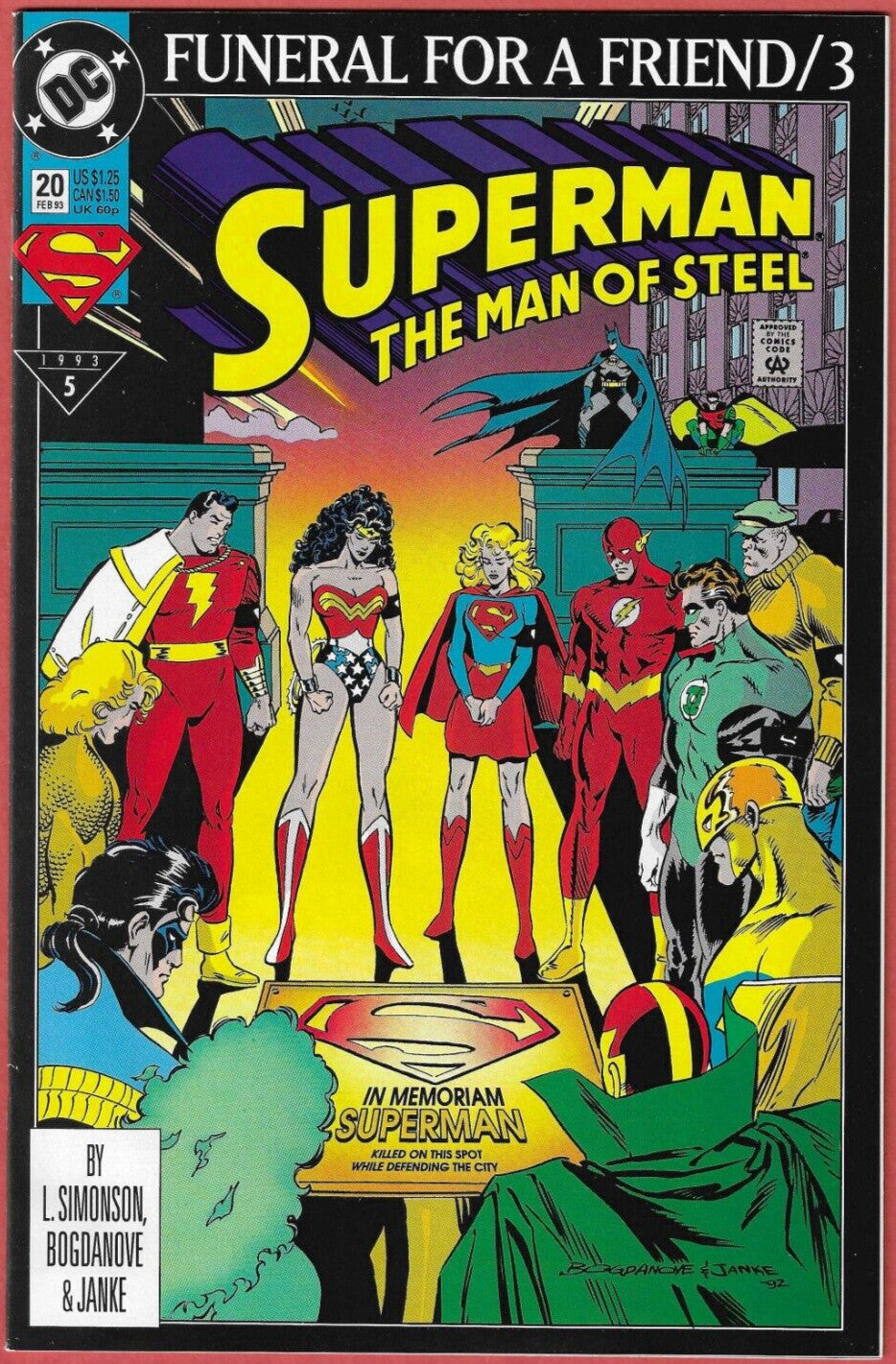 Superman Man of Steel #20 1st Print Funeral for a Friend 1993