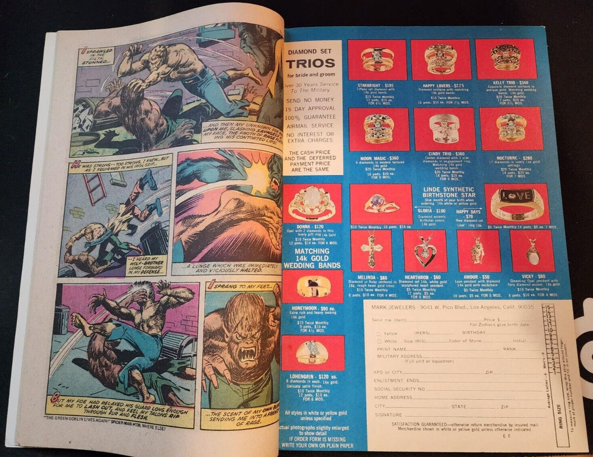 Werewolf by Night #21 1972 Mark Jeweler Marvel Value Stamp Intact MVS Rare