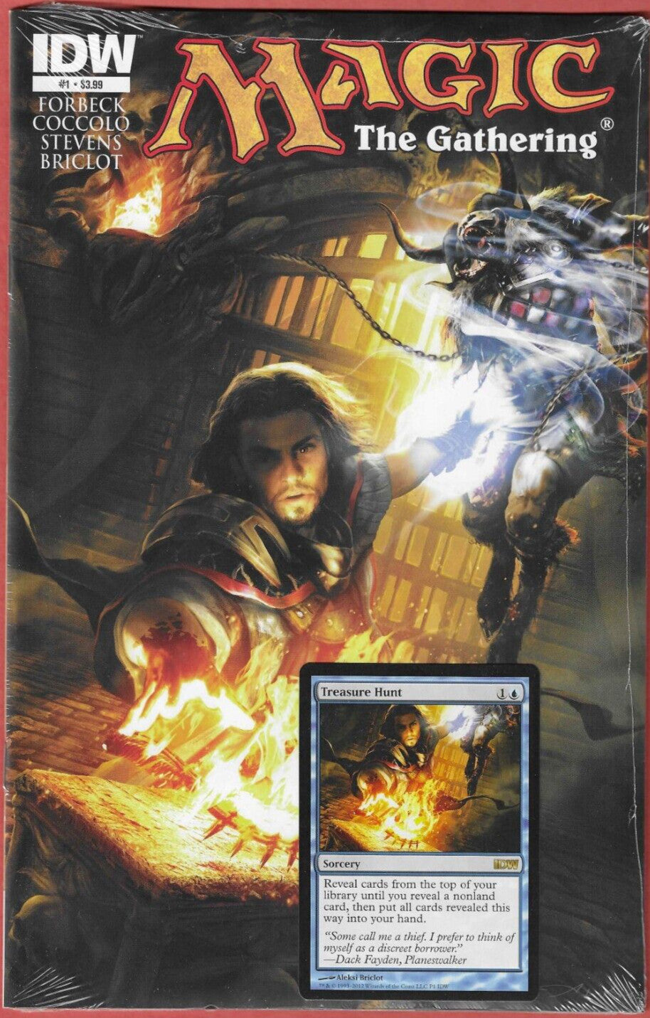 MAGIC: THE GATHERING #1 POLYBAGGED COMIC WITH COPY OF TREASURE HUNT CARD 2012