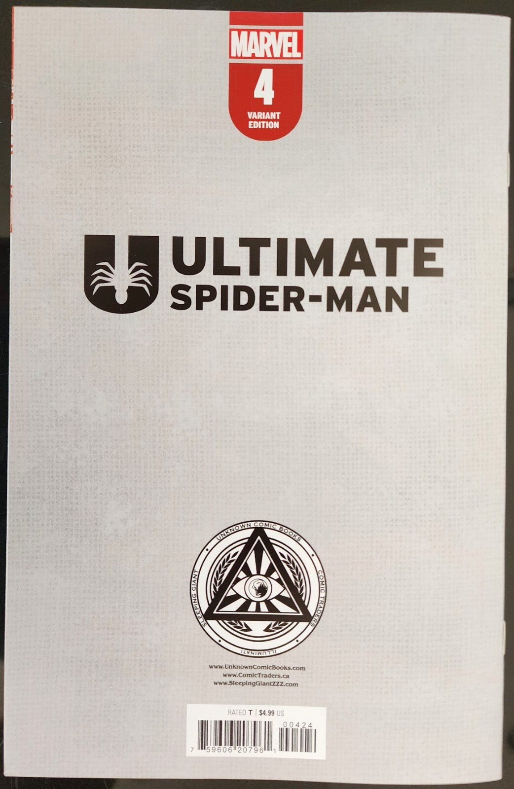 ULTIMATE SPIDER-MAN #4 UNKNOWN COMICS TYLER KIRKHAM EXCLUSIVE VIRGIN VARIANT