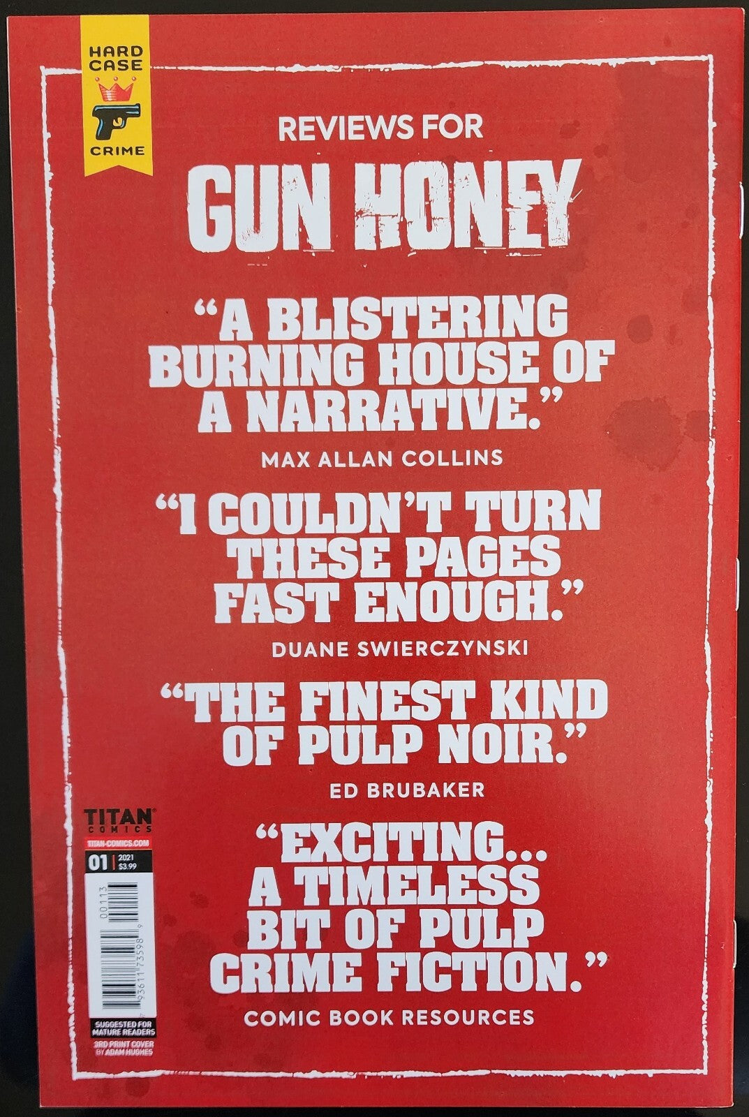 Gun Honey #1 Adam Hughes 3rd Printing TITAN Comics Hard Case Crime new 2021