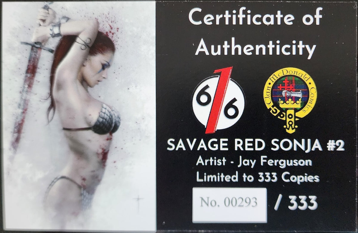 Savage Red Sonja #2 Jay Ferguson Variant Ltd 293/333 2023