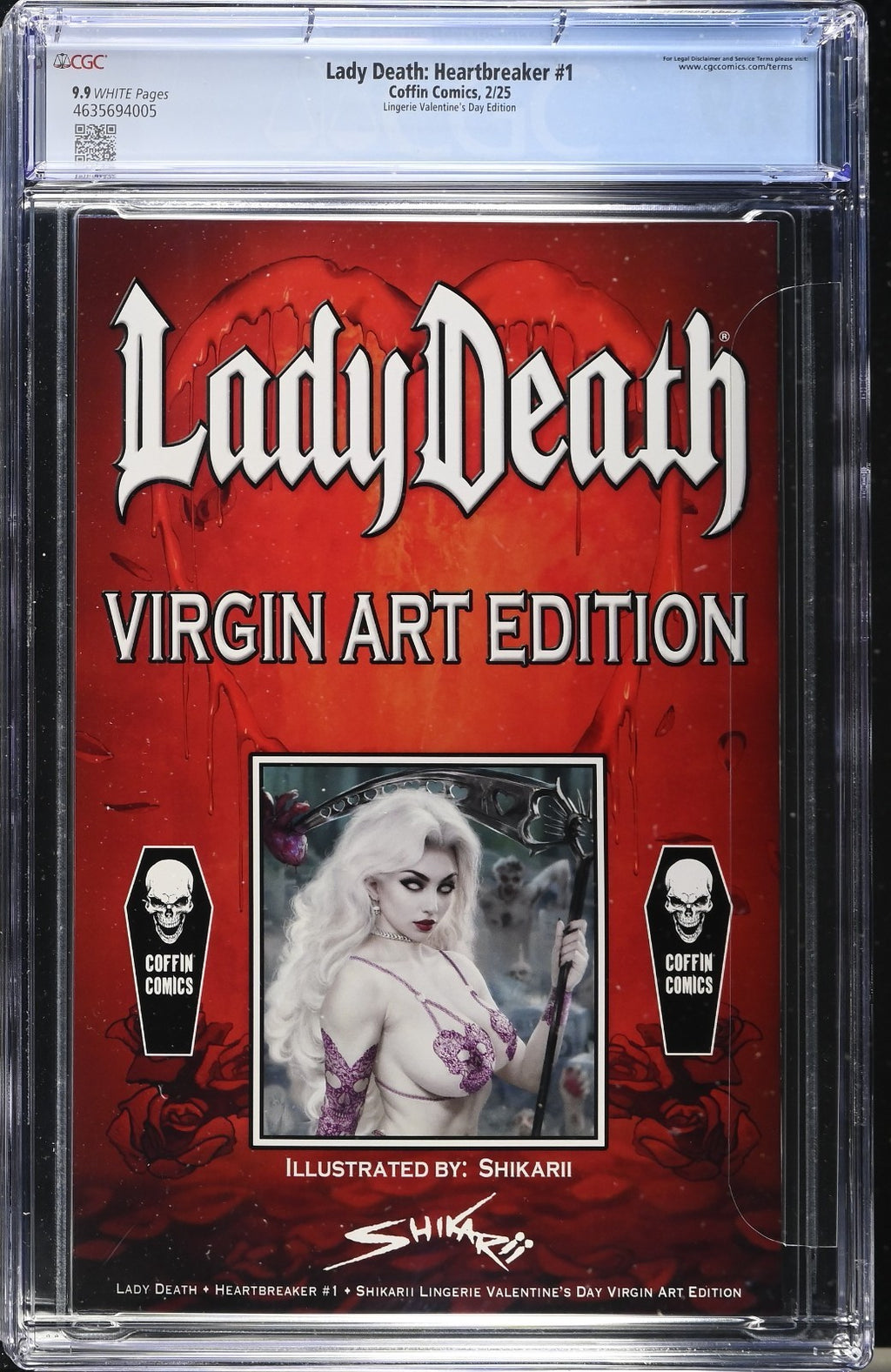 Lady Death Heartbreaker #1 Shikarii Valentines Day Lingerie CGC 9.9 Ltd 99